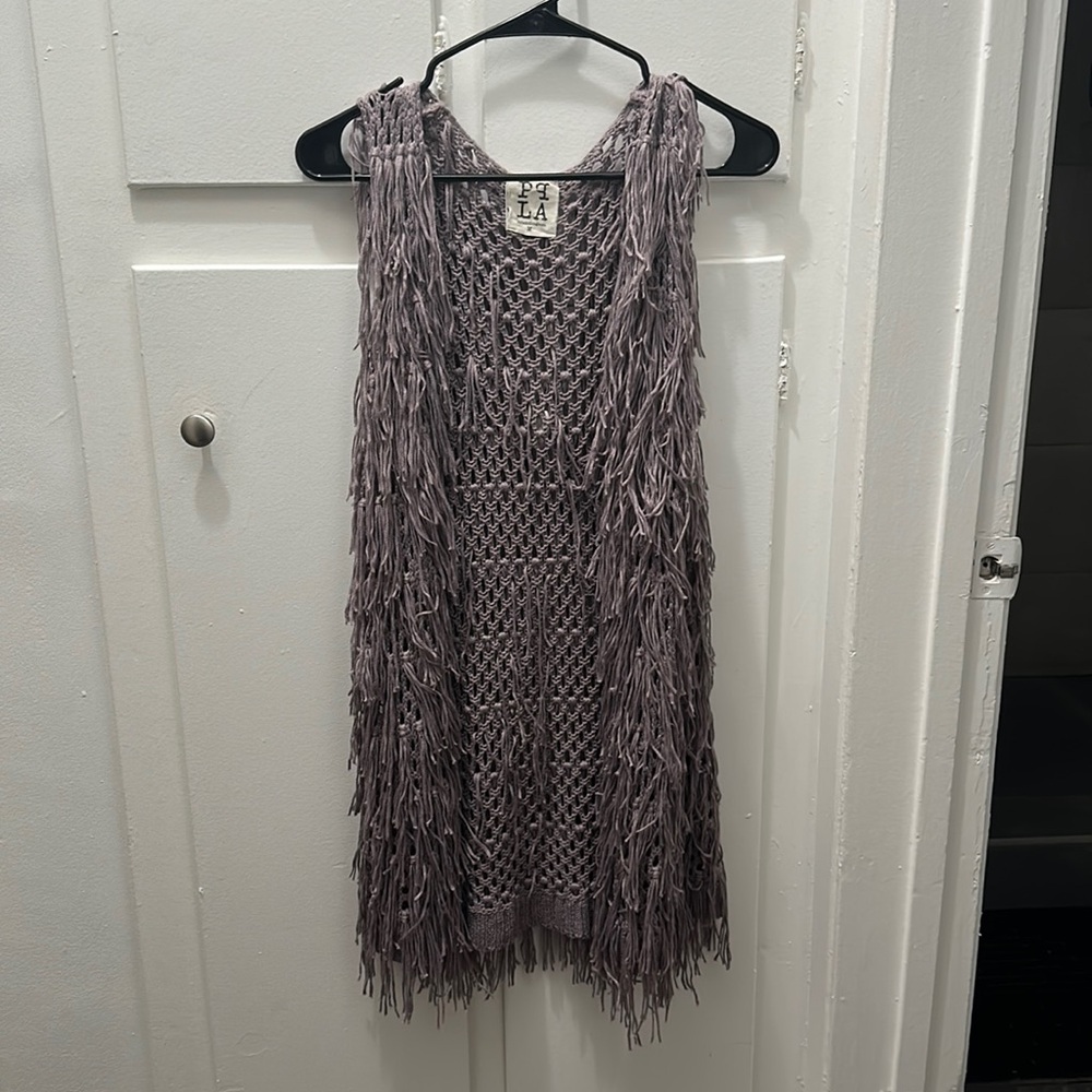 Purple retro shaggy vest